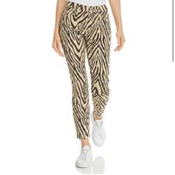 Current Elliott High Waist Ankle Skinny Jeans Khaki Zebra Size 25 N - Picture 1 of 7